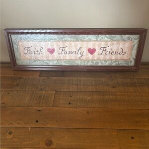 Home Interiors Framed 'Faith Family Friends' Wall Art - Red & Green Accents